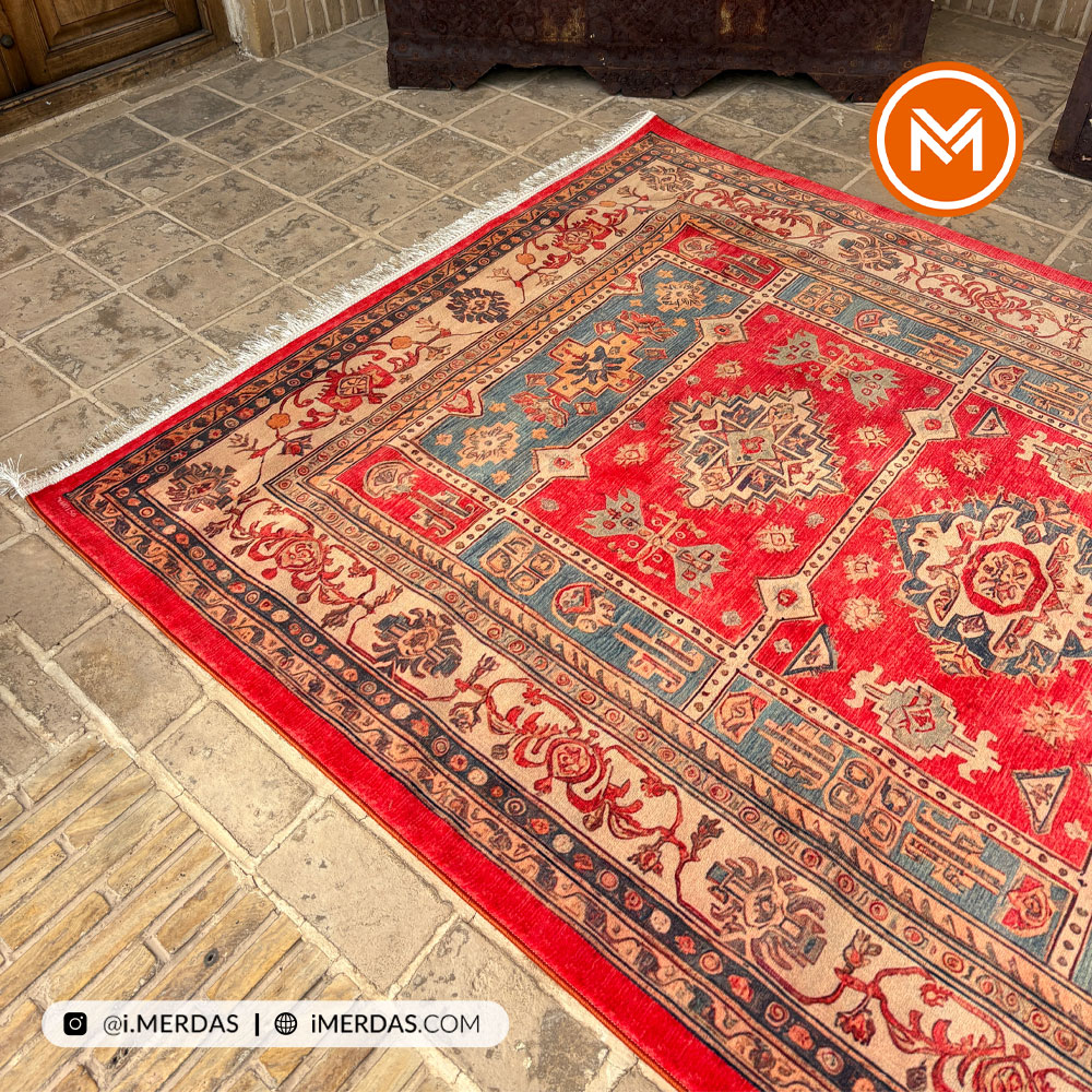 فرش کهنه نما کد N00156 زمینه تمام رنگ